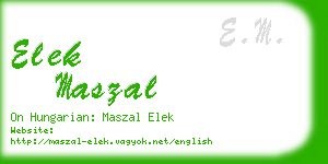 elek maszal business card